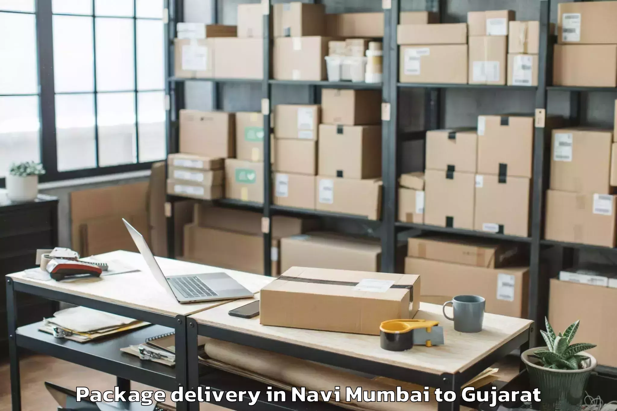 Reliable Navi Mumbai to Porbandar Airport Pbd Package Delivery